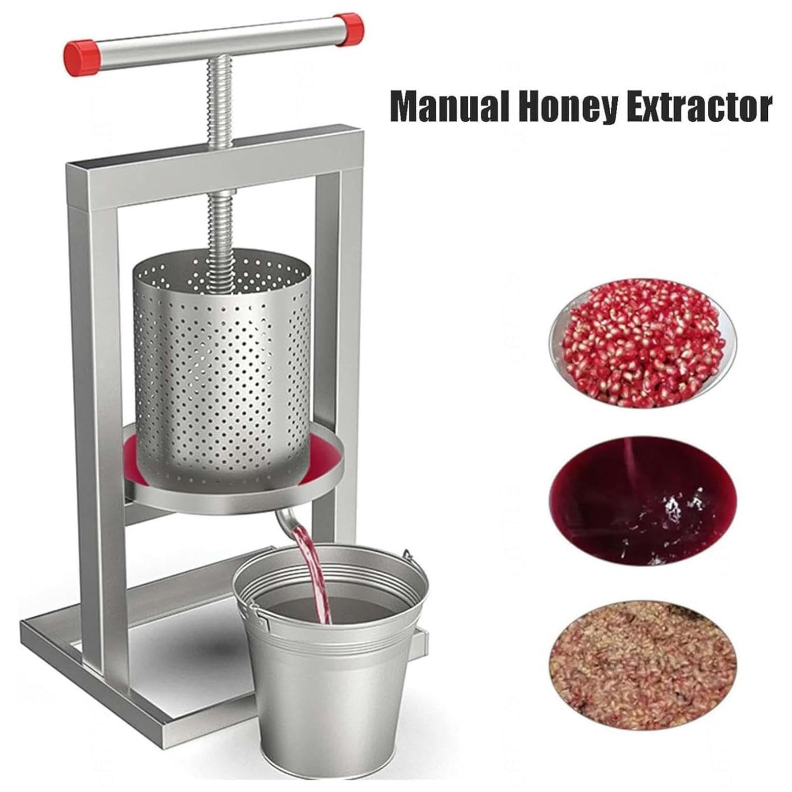 estrattore di miele manuale Pressa per miele in acciaio inox large bee honey press extractor Attrezzatura apicoltura Lavorazione per api miele,vino,frutta,cera,2L