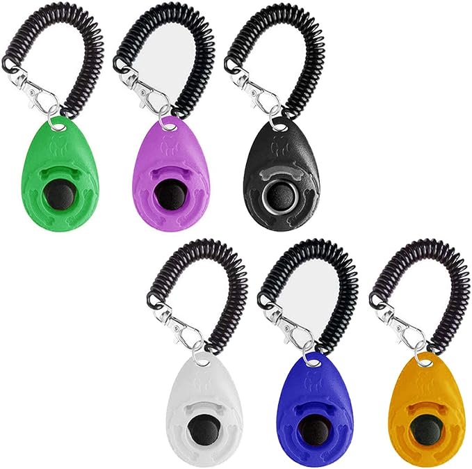 6Pack Dog Training Clicker with Wrist Strap Durable Lightweight Easy
