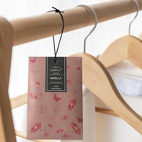 Miniatura 22 de Paquete de 14 sobres perfumados para cajones y armarios, lavanda de lino fresco, sándalo, flores de cerezo, 4 aromas diferentes