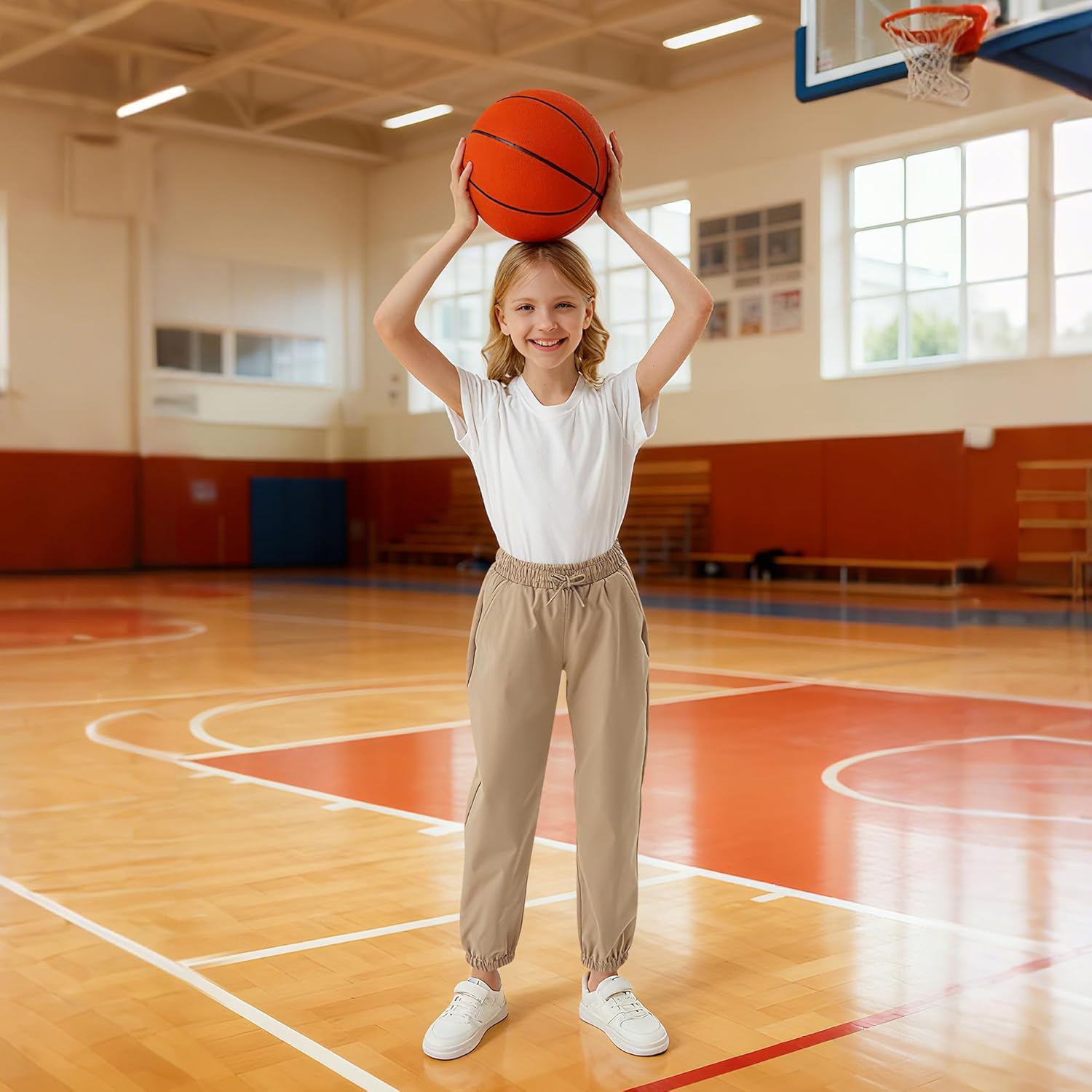 QBK School Uniform Joggers for Boys and Girls - Kids Elastic Waist Dress Pants for Toddler to Youth - Image 3