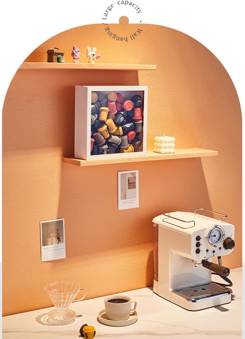 Coffee pod storage, Coffee Pod Holder, Desktop Candy Tea Display Case with Lid, Coffee Pod Storage Organizer Coffee Bar Accessories for K Cup Nespresso