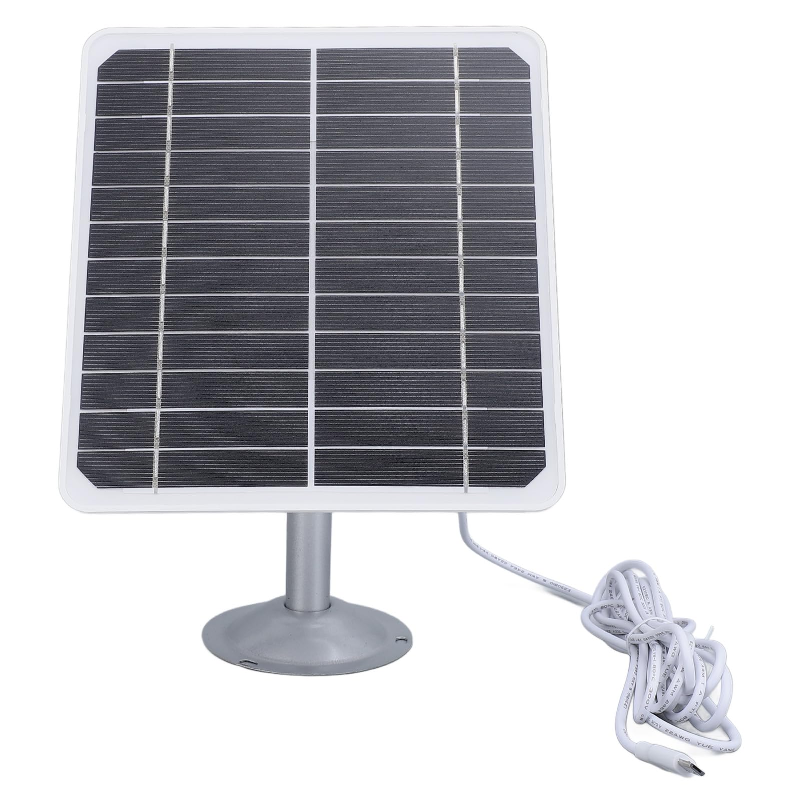 Panneau Solaire pour Caméra, Panneau Solaire Monocristallin 20 W 5 V avec étanchéité IP68, Haute efficacité pour Caméras de sécurité, Mangeoires pour la Faune, Câble de pour une