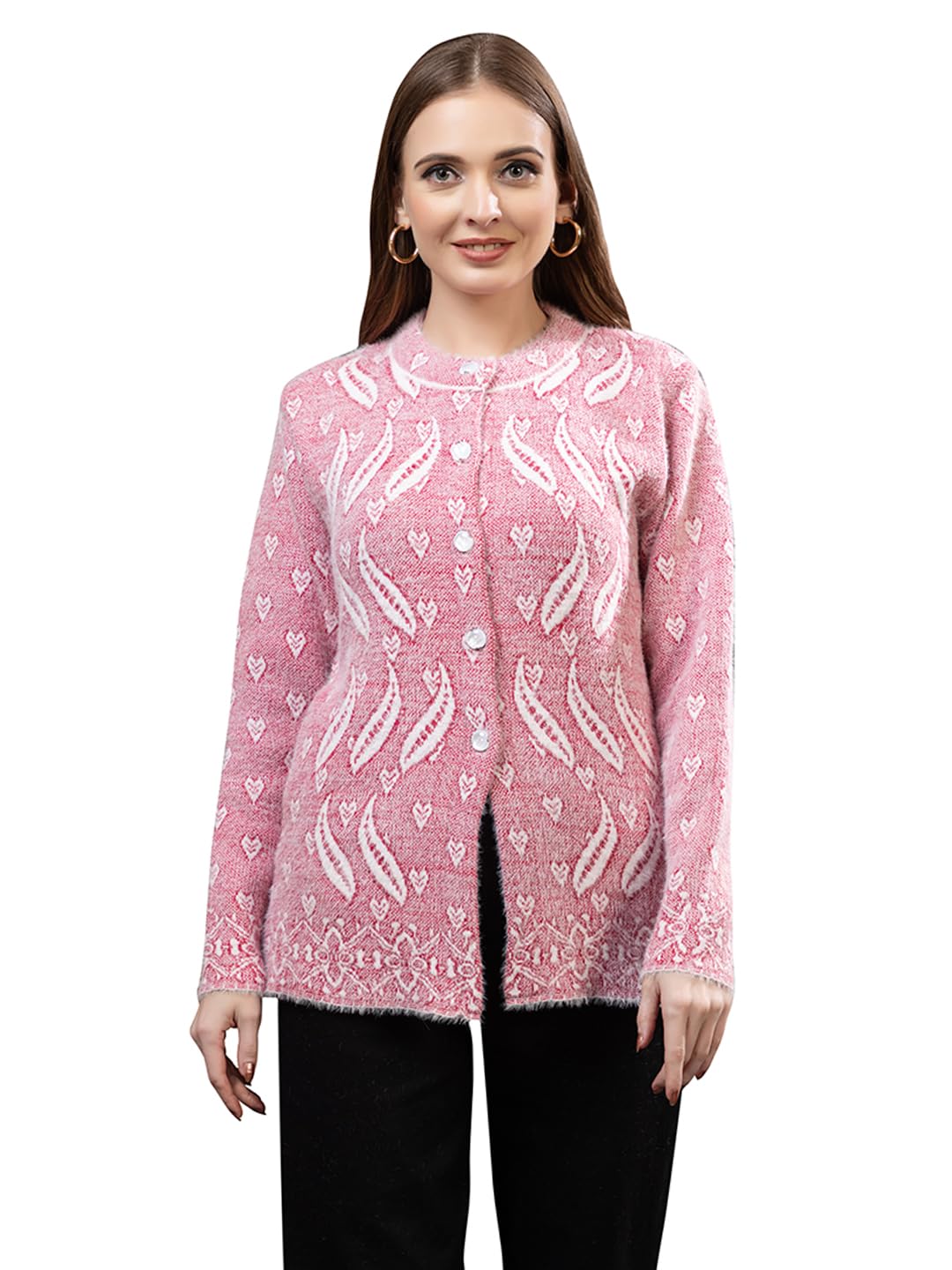 dadu dayal Women Colorblock Cardigan Button Front Full Sleeves Stylish Winter Woolen Sweater Knitwear for Girls Office Casual Soft Slim Fit Elegant Designer Winter Top-picture-26
