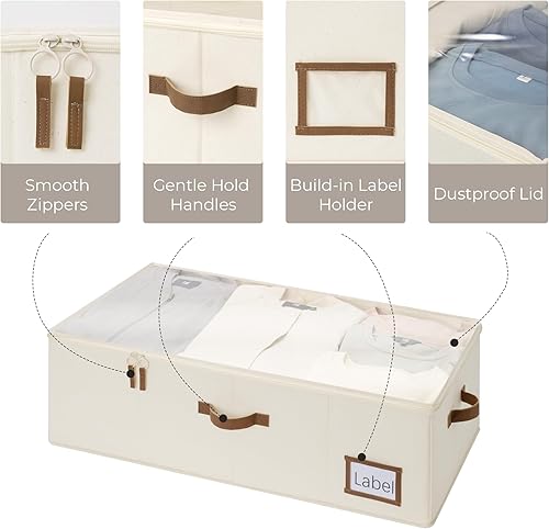 Vista 4 de StorageWorks Contenedores de Almacenamiento Debajo de la Cama, Contenedores de Almacenamiento Debajo de la Cama de 10' con Tapa, Organizador de Ropa