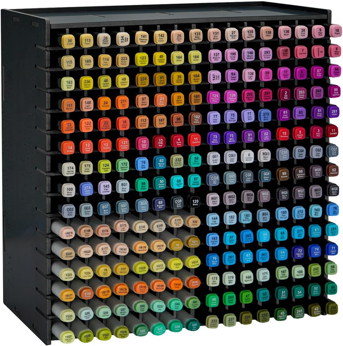 SANFURNEY - 240 Pieces Art Marker Pen Organizer for Desk, Pens, Colored Pencils for Home, Classroom and Office, Black
