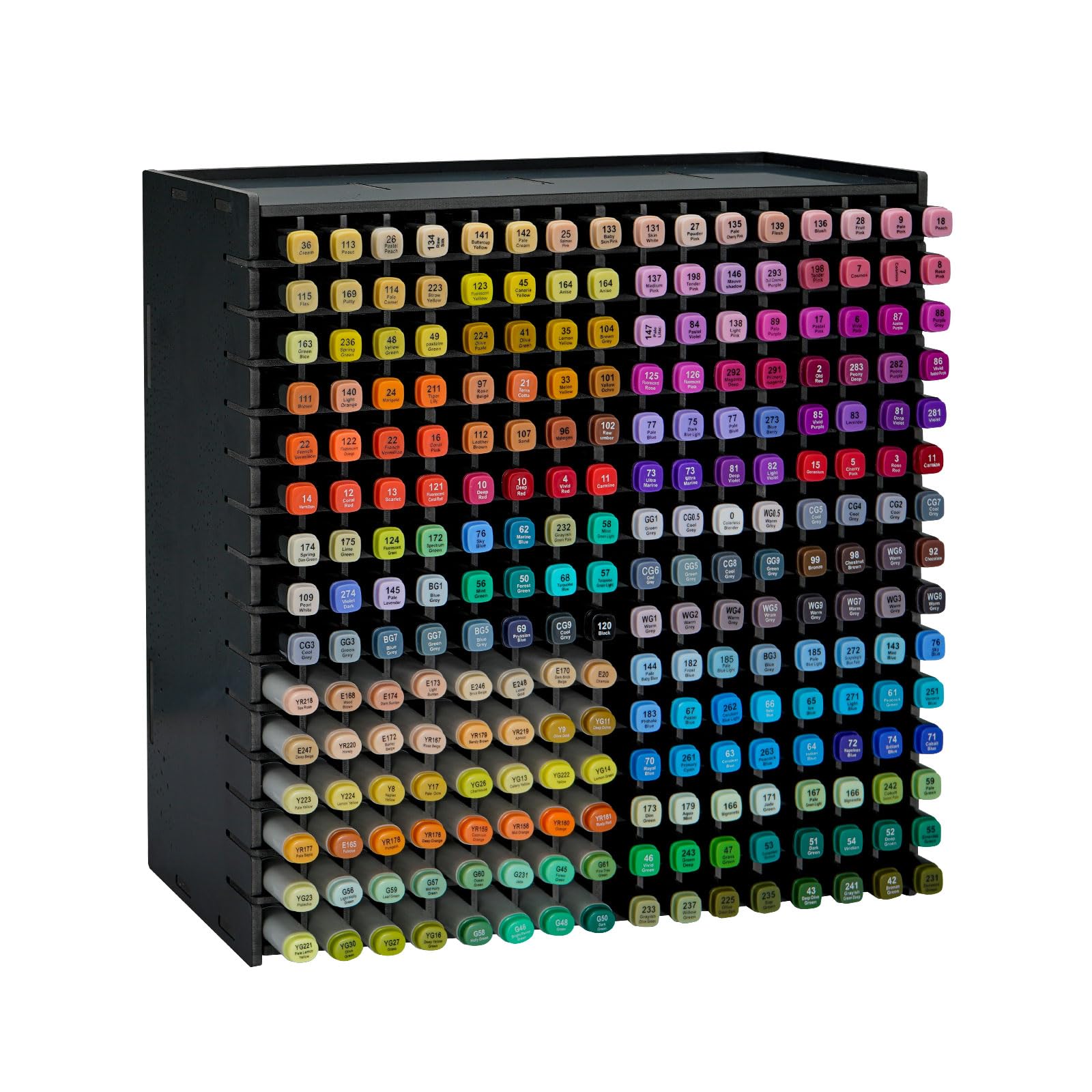 SANFURNEY Stifte-Organizer für 240 Marker, Kunstbedarf-Aufbewahrungsregal, Schreibtisch-Buntstiftehalter, Aufbewahrungsbox für Zuhause, Klassenzimmer, Büro, Schwarz