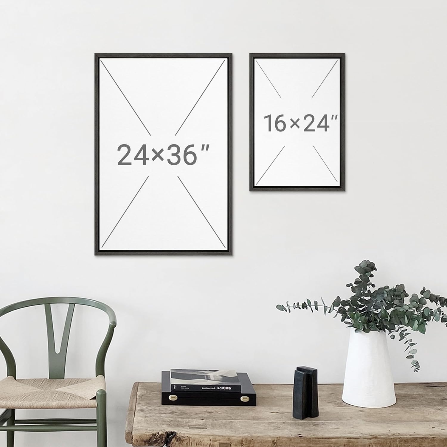 MUDECOR Framed Canvas Print Wall Art Rustic Brown Abstract Earthy Industrial Accent Illustrations Fine Art Decorative Zen Multicolor Country/Farmhouse Retro for Bedroom - 24"x36" BLACK