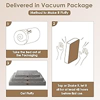 Vista 5 de EHEYCIGA Camas ortopédicas XL para perros extra grandes con funda extraíble lavable para jaula, gris claro, 41 x 27 pulgadas