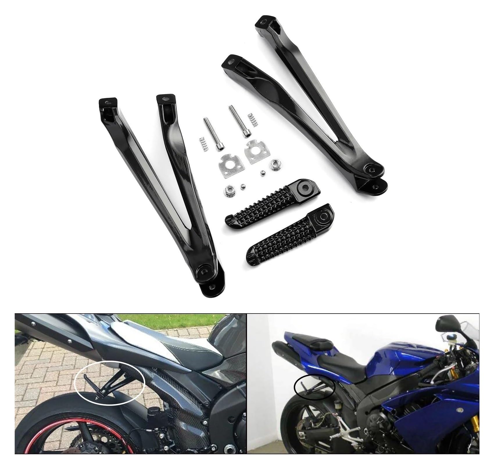 Pedane Moto Pedali Per YZF R1 Per YZFR1 2004 2005 2006 2007 2008 Set Staffe Pedane Poggiapiedi Posteriori Moto