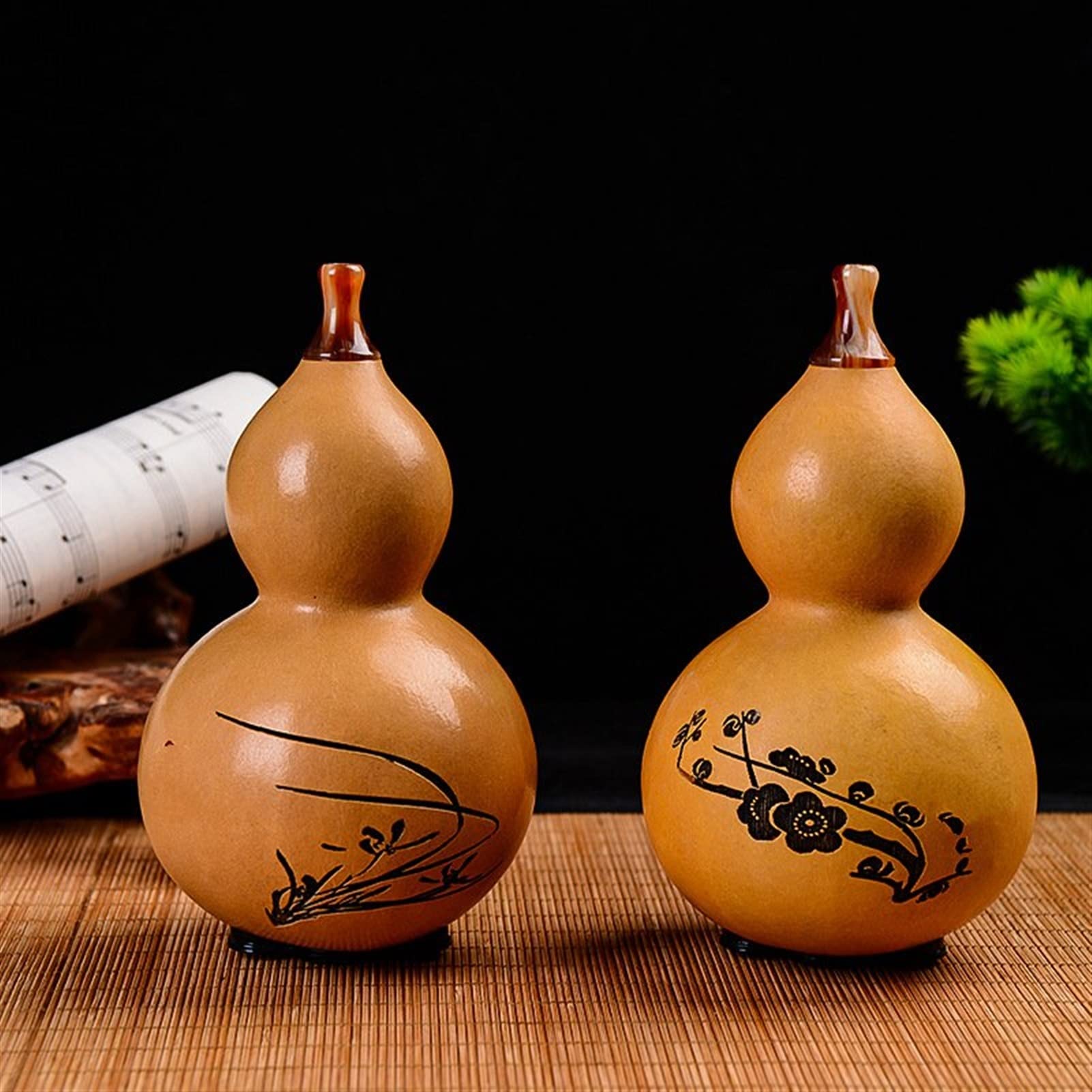 FLFL Gourd-Flöten-Instrument Hulusi-Anfänger Spielen Mahagoni-Ebenholz-Tonpfeife Hulusi-Musikinstrument (Color : 02, Size : C)