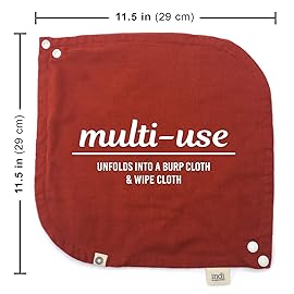 Kishu Baby Indi Fairtrade-certified, Organic Infinity Scarf Bib Set - 4-Way Reversible, 8 Layer Muslin Drool Bibs (Rustic)