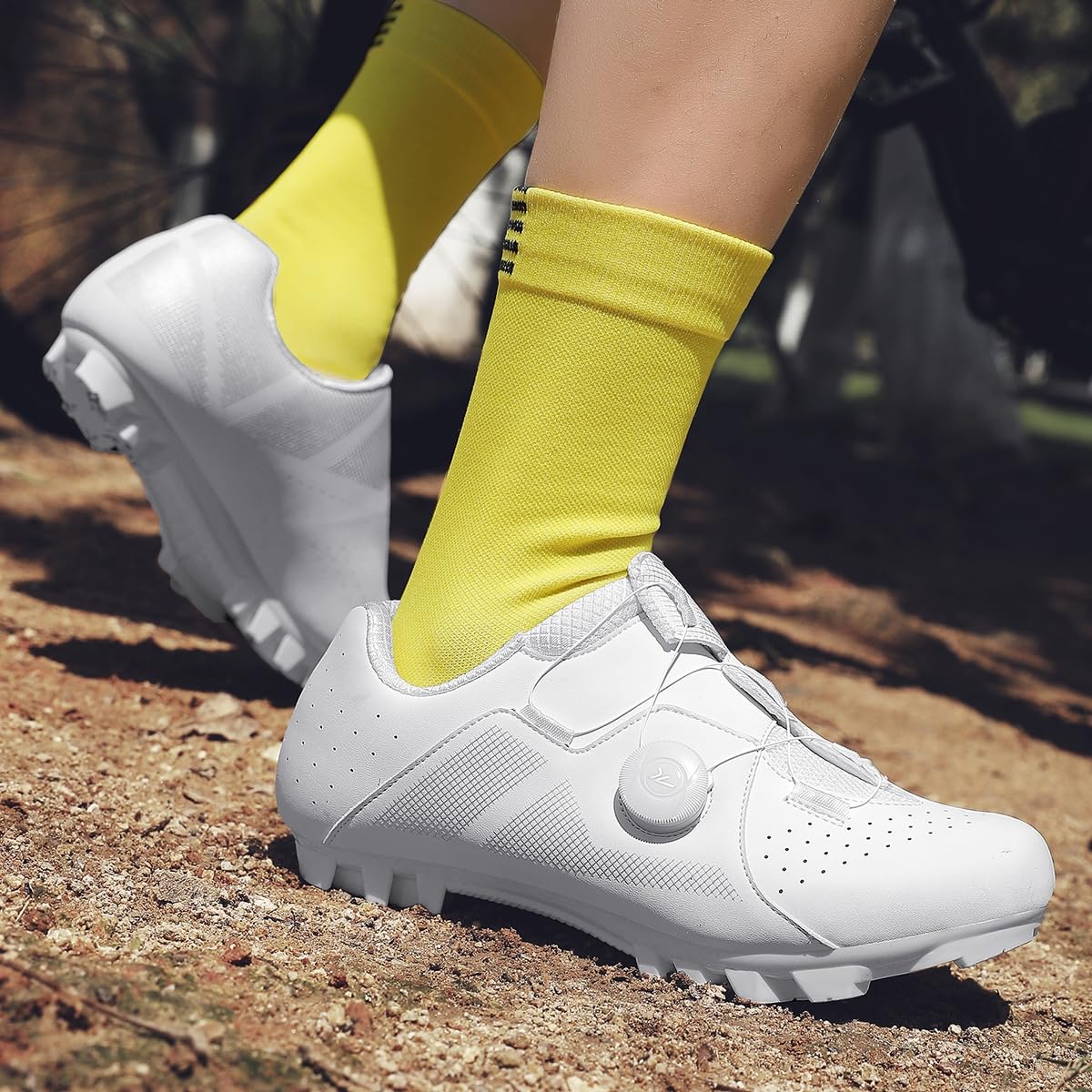 Zapatilla de Ciclismo para Hombre Mujer Zapatos Bicicleta de Montaña Respirables Antideslizantes Compatible con SPD Pedales 2 Tornillos con Calas