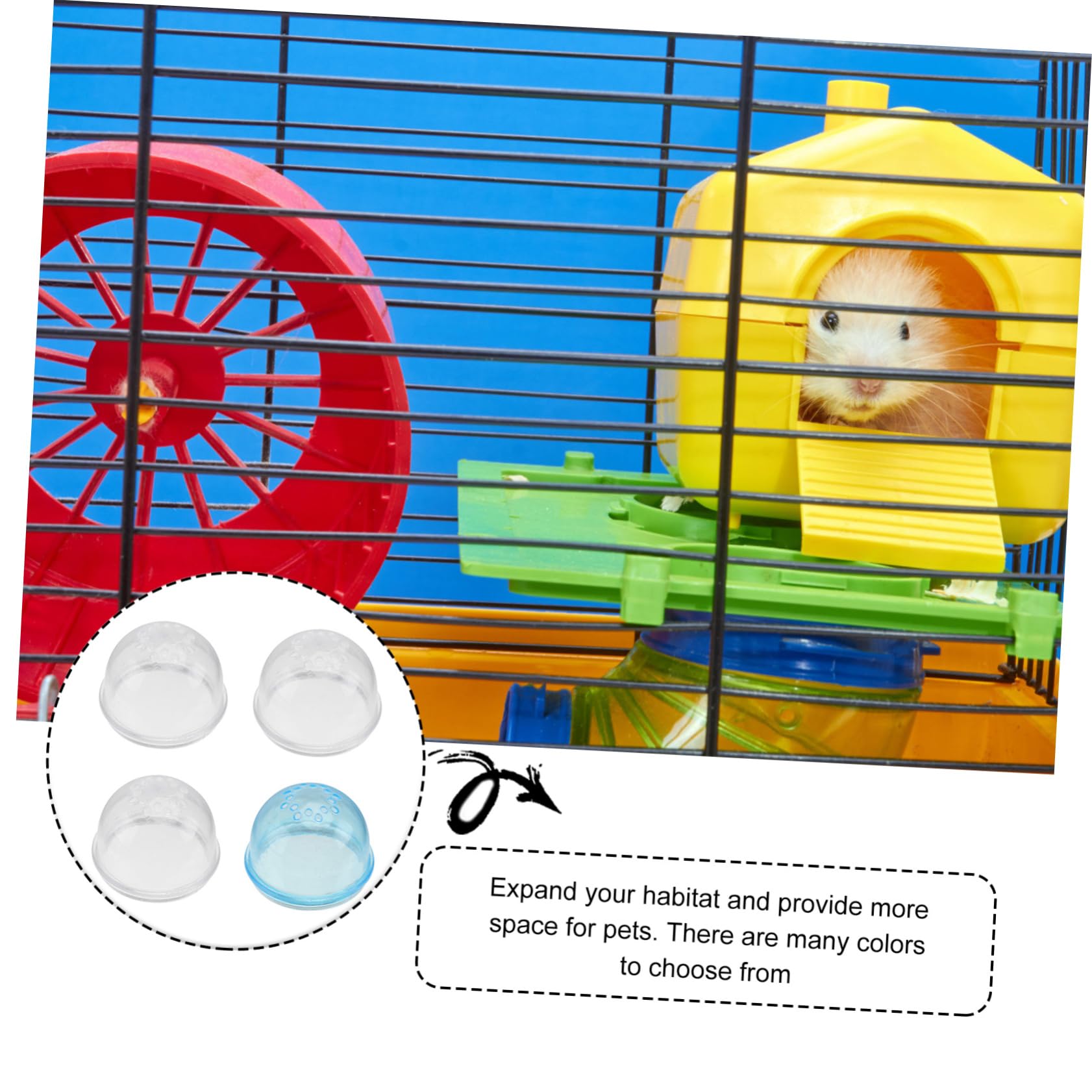 BESPORTBLE 4 Stück Robuste Kunststoff Käfigenden für Hamster Geeignet für Außengebrauch Erweitert das Habitat mit Praktischen Käfigstopfen Zufällige Farbe