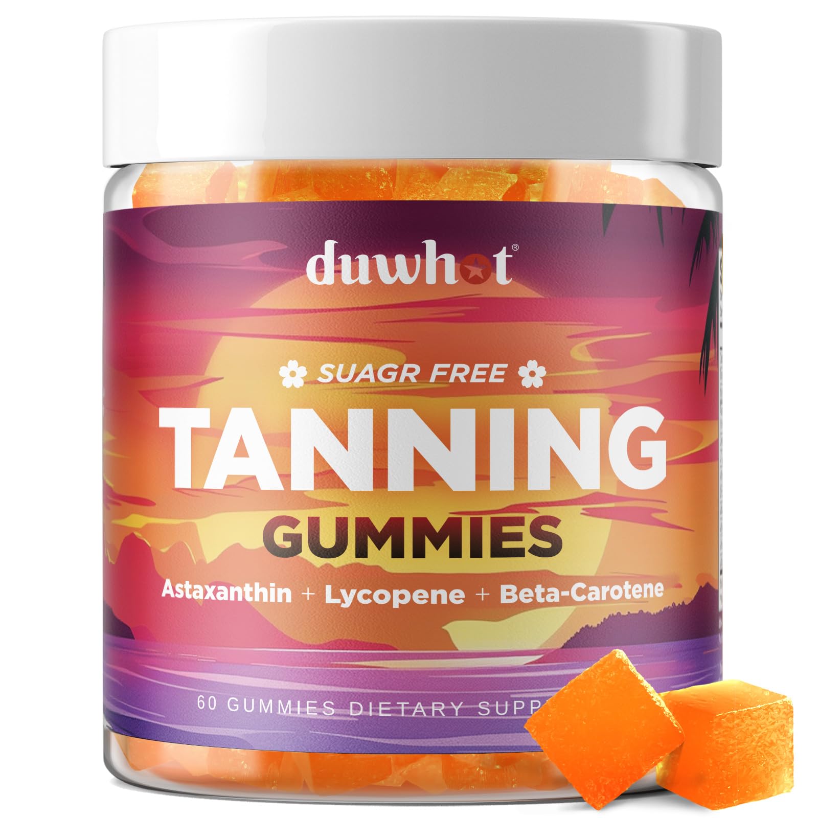 duwhot Astaxanthin 24mg Gummies Sugar Free, Tanning Gummies for Women & Men