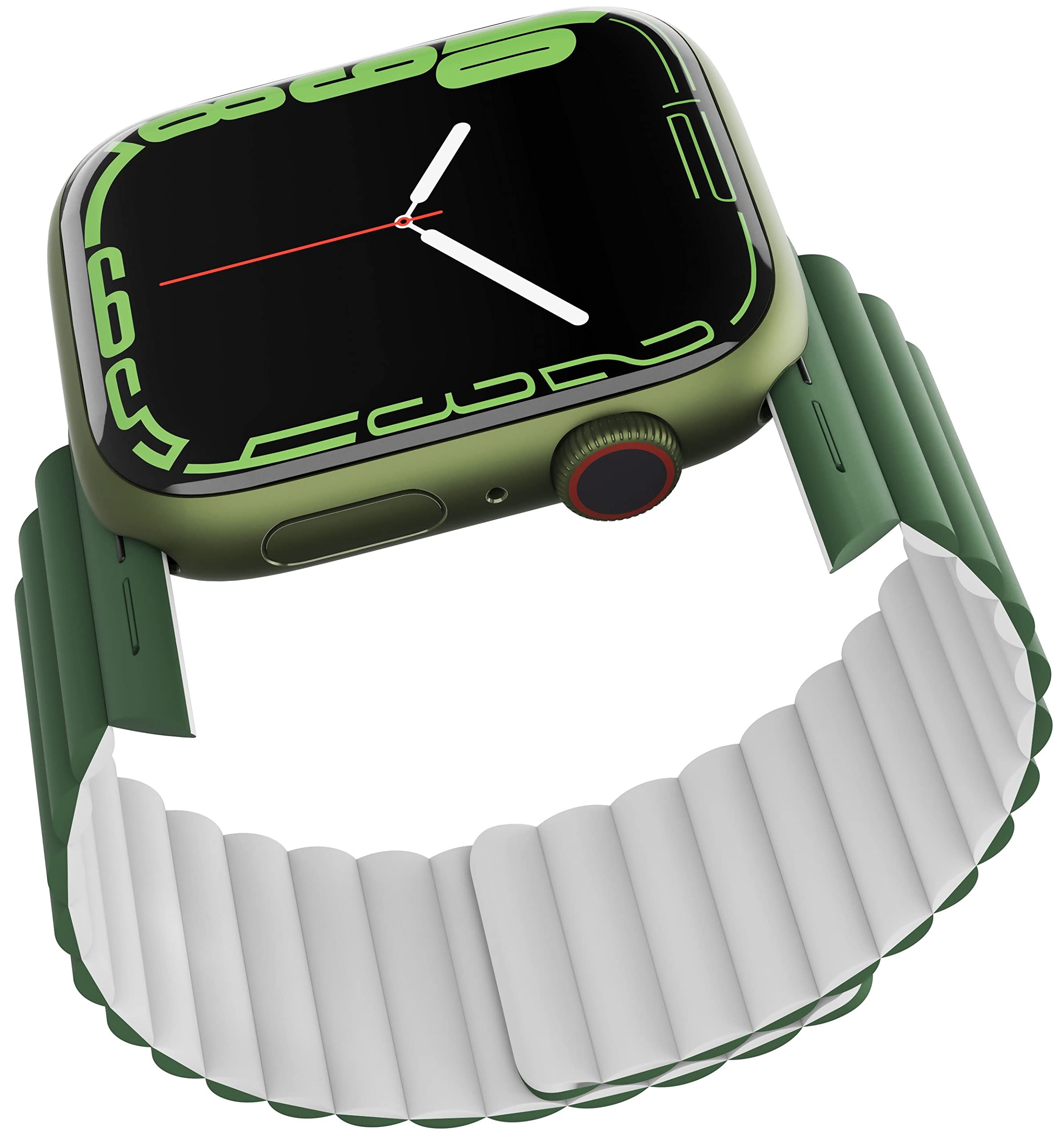 Vaku Luxos® Silicone Magnetic Strap for Apple Watch Series Ultra, 8 7 6 5 4 3 2 1 SE (38mm, 40mm, 41mm) Adjustable Sport Wristband Strap, Smart Watch Accessories for Men and Women - Green-picture-30