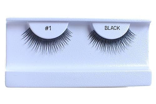 10 pares de pestañas postizas 100% cabello humano, negro natural #1
