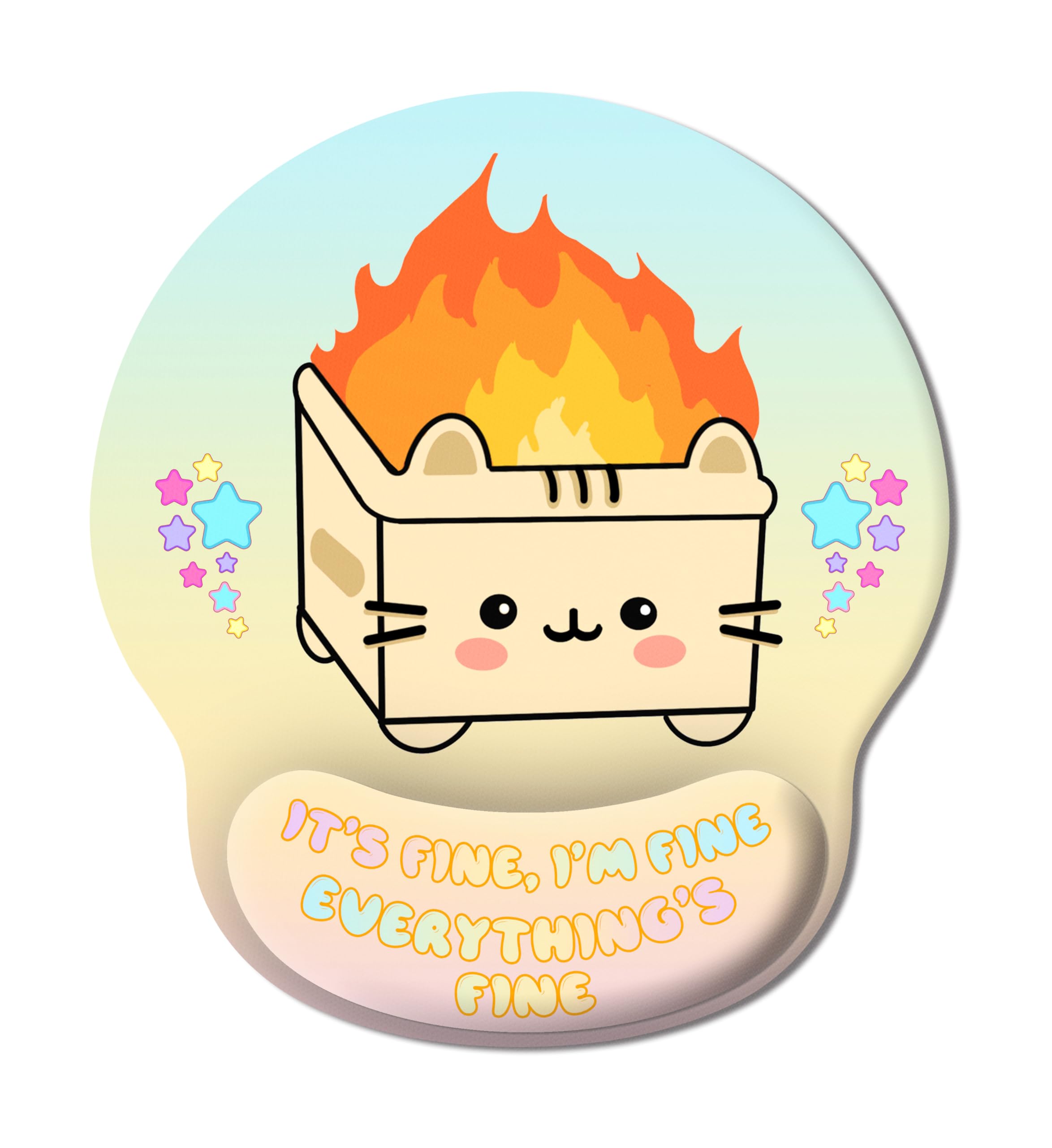 Dumpster – Alfombrilla de mouse para gatos con reposamuñecas, bonita alfombrilla ergonómica para mouse de gel para juegos con sopo