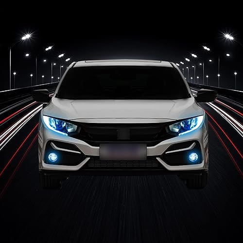 Miniatura 5 de TOMALL 3 pares de calcomanías de vinilo para luz antiniebla, faros delanteros, adhesivos de vinilo para Honda Civic 2016-2021 para guardabarros,