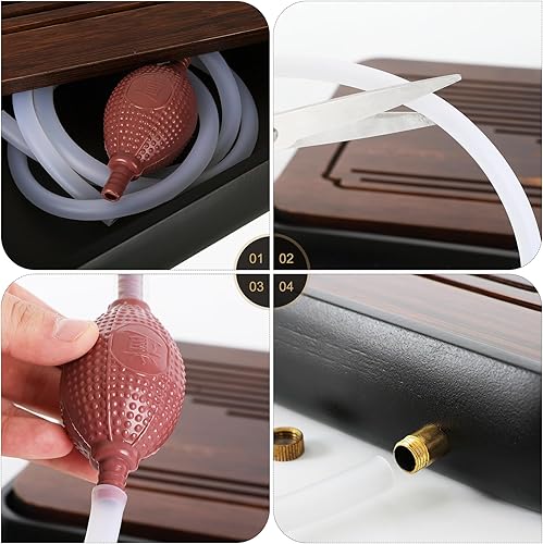 Miniatura 7 de Ufine Bandeja de té de gongfu de bambú de 15 pulgadas con drenaje de almacenamiento de agua Bandeja de servir de té chino Kung Fu Bandeja de mesa de