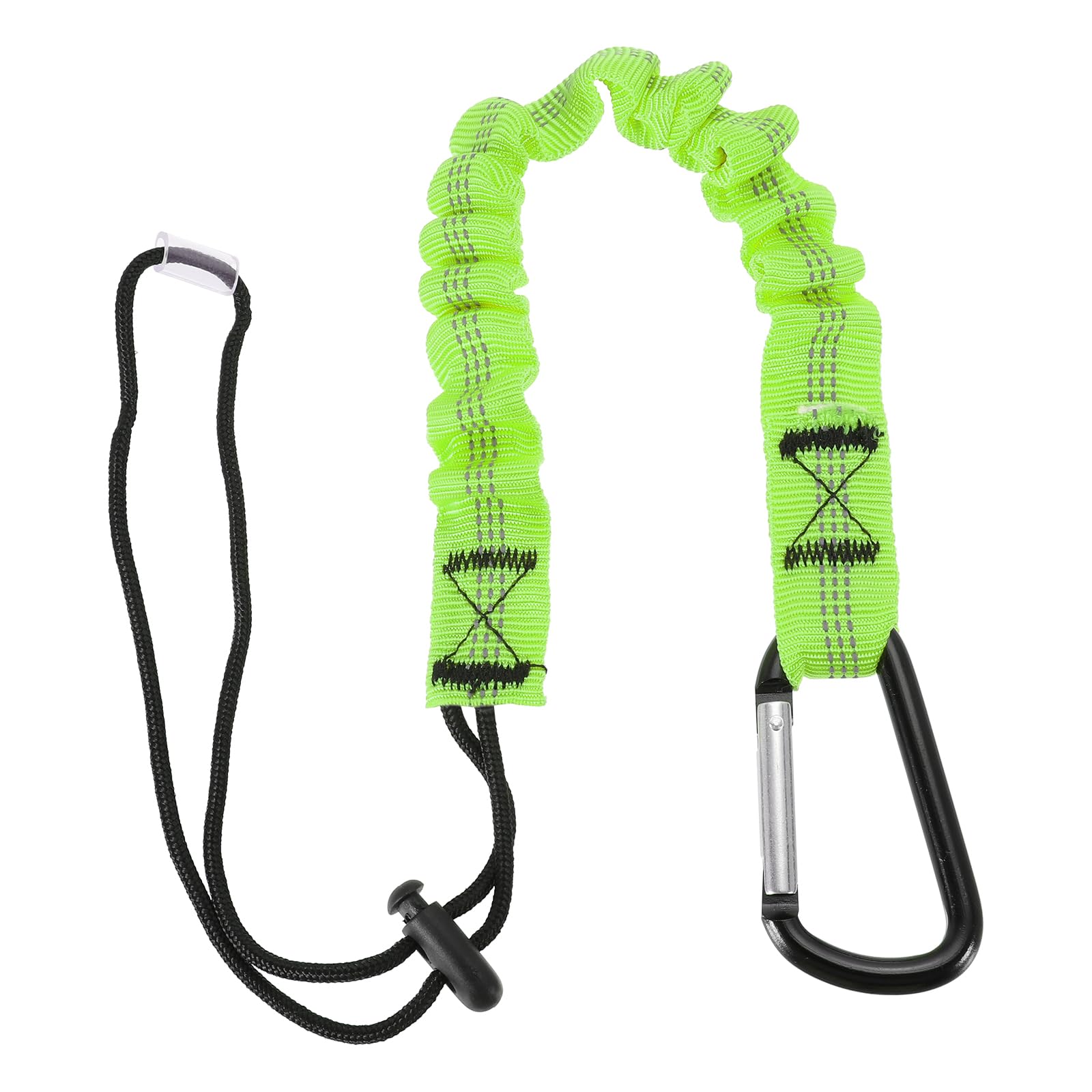 MECCANIXITY Retractable Tool Lanyard 2ft with Single Aluminum Buckle and Adjustable Loop End, Maximum Weight Limit 10KG / 22lb, Safety Fall Protection Tools Leash, Green