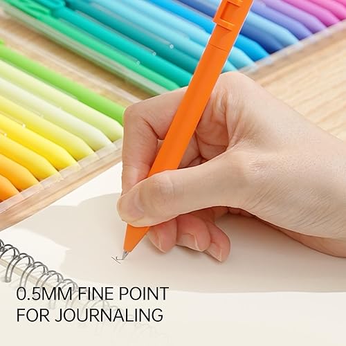 Miniatura 6 de Kaco Bolígrafos ecológicos de 4 piezas, lindos bolígrafos de tinta de gel de colores con tinta negra, juego de bolígrafos de color retráctil,