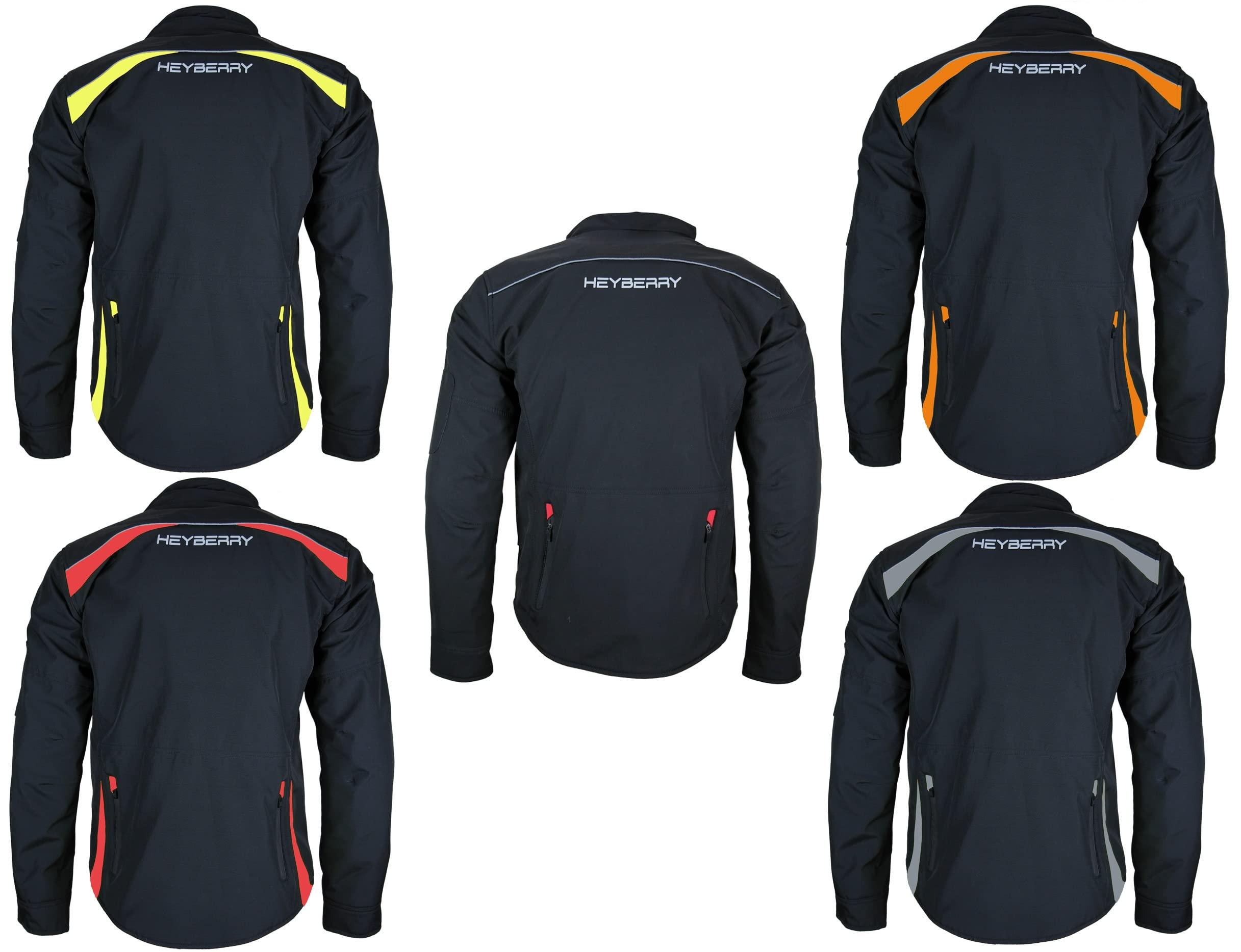 HEYBERRY Soft Shell Motorradjacke Textil Rot Grau Neon Orange Schwarz M bis 7XL