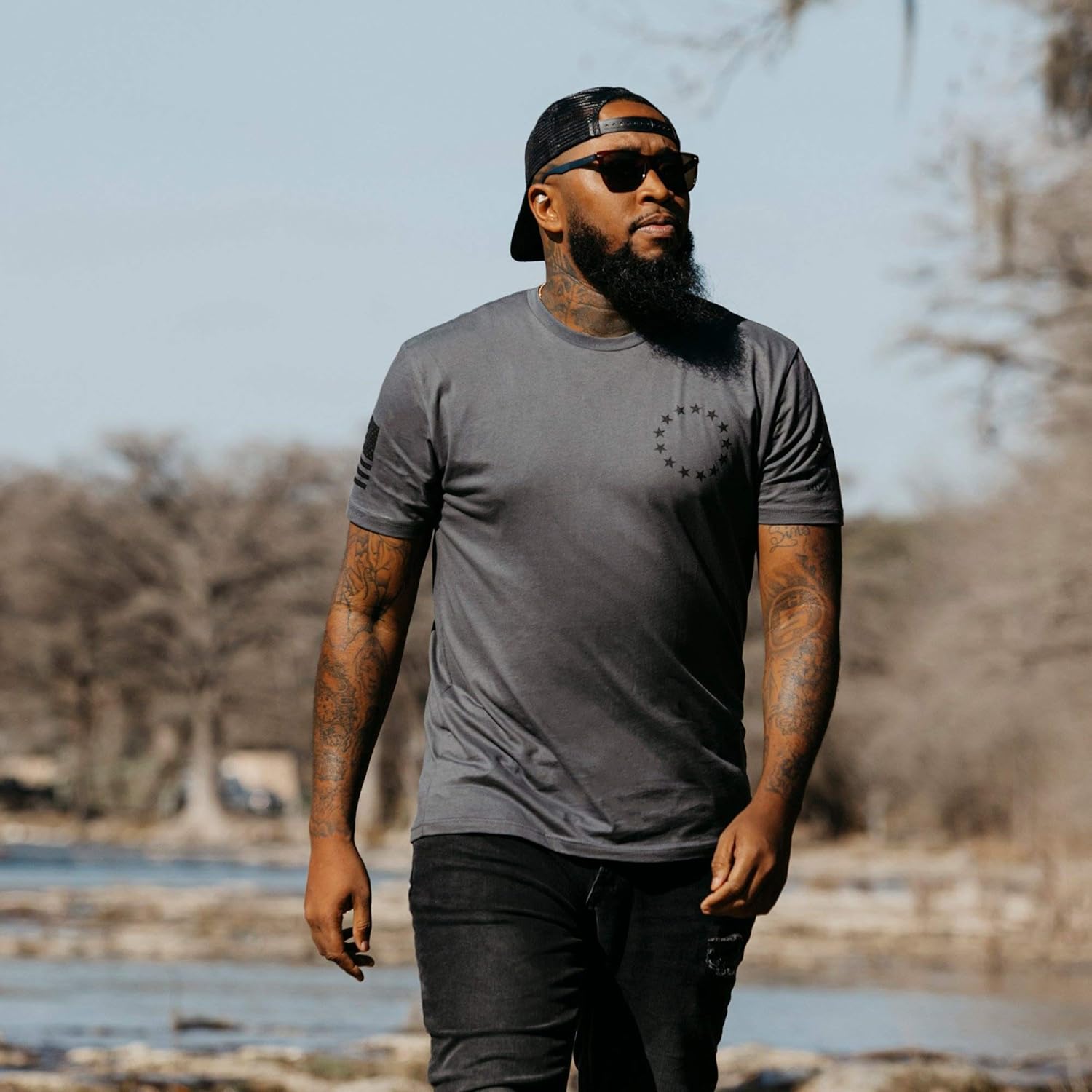 Grunt Style Betsy Rifle Flag Men's T-Shirt - Image 2