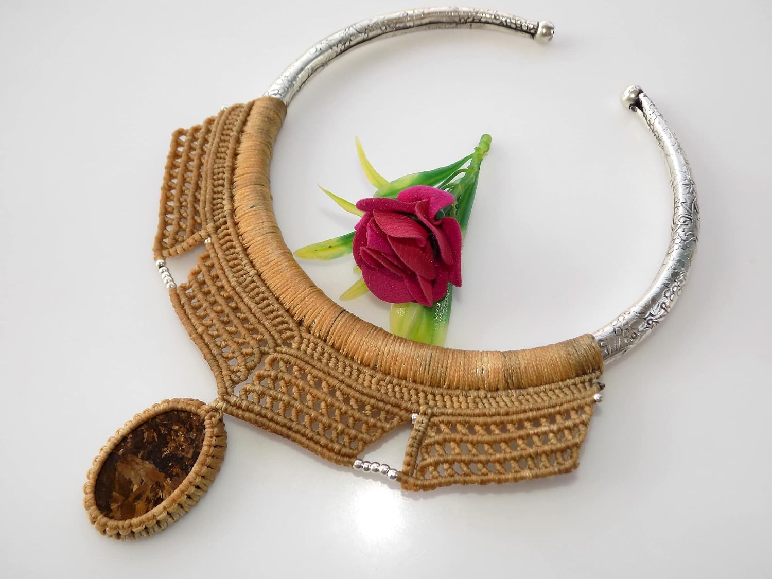 Bronzite Necklace, Women Hasli Necklace, Torque Necklace, Collar Necklace, Gift For Her SHN-2320