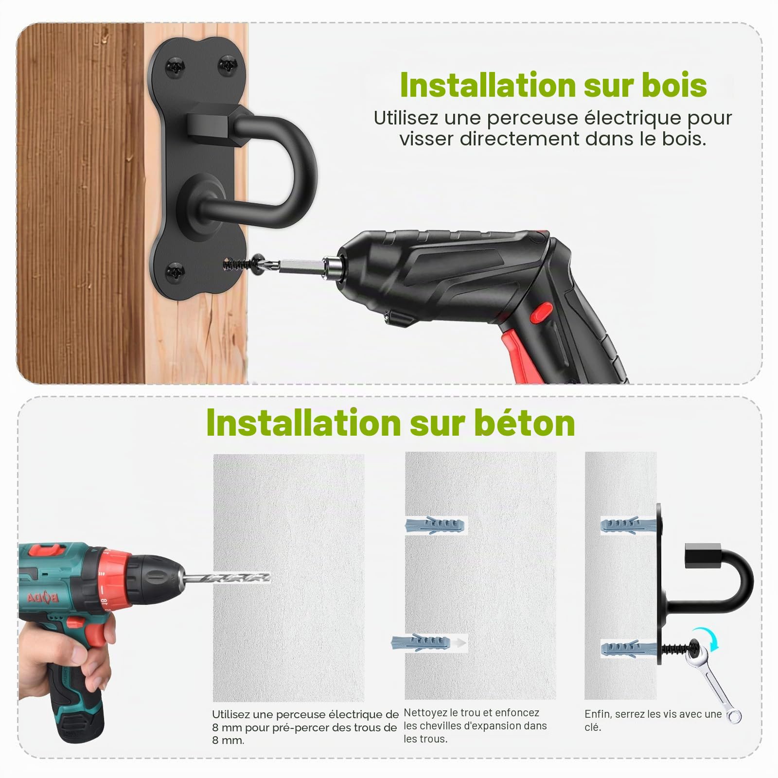 BeneLabel Support Laisse Chien Entrée Mural, Porte-Laisse Mural pour Animal Compagnie Cintre Mur Chien Mur d'Entrée pour l'intérieur et l'extérieur, Universel Grands/Moyens/Petits Canidé, J Crochet