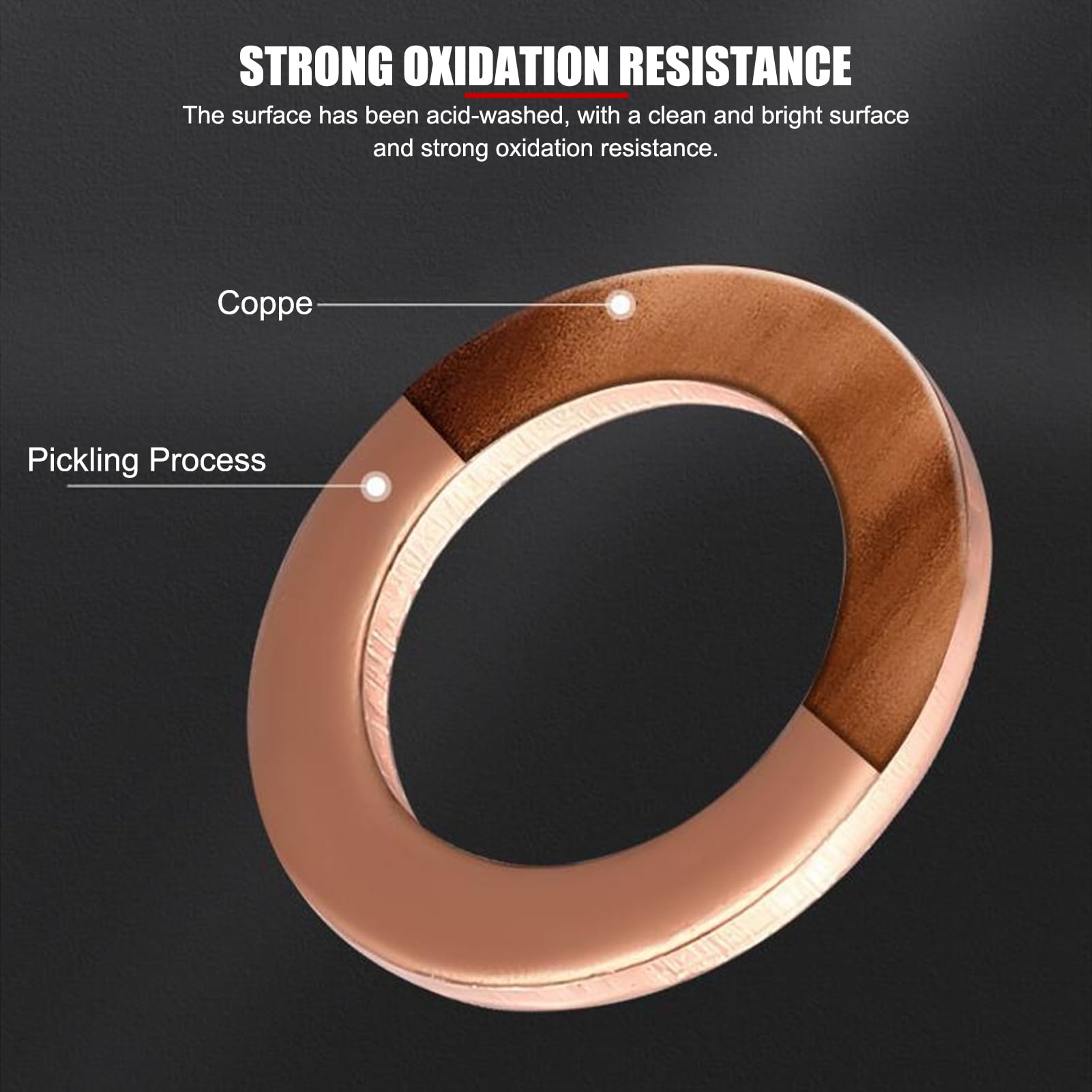 570 pièces Kit rondelles en cuivre, avec 30 tailles assorties et un boîtier rangement en plastique, rondelles métalliques à haute conductivité pour sceller les joints plomberie, automobiles