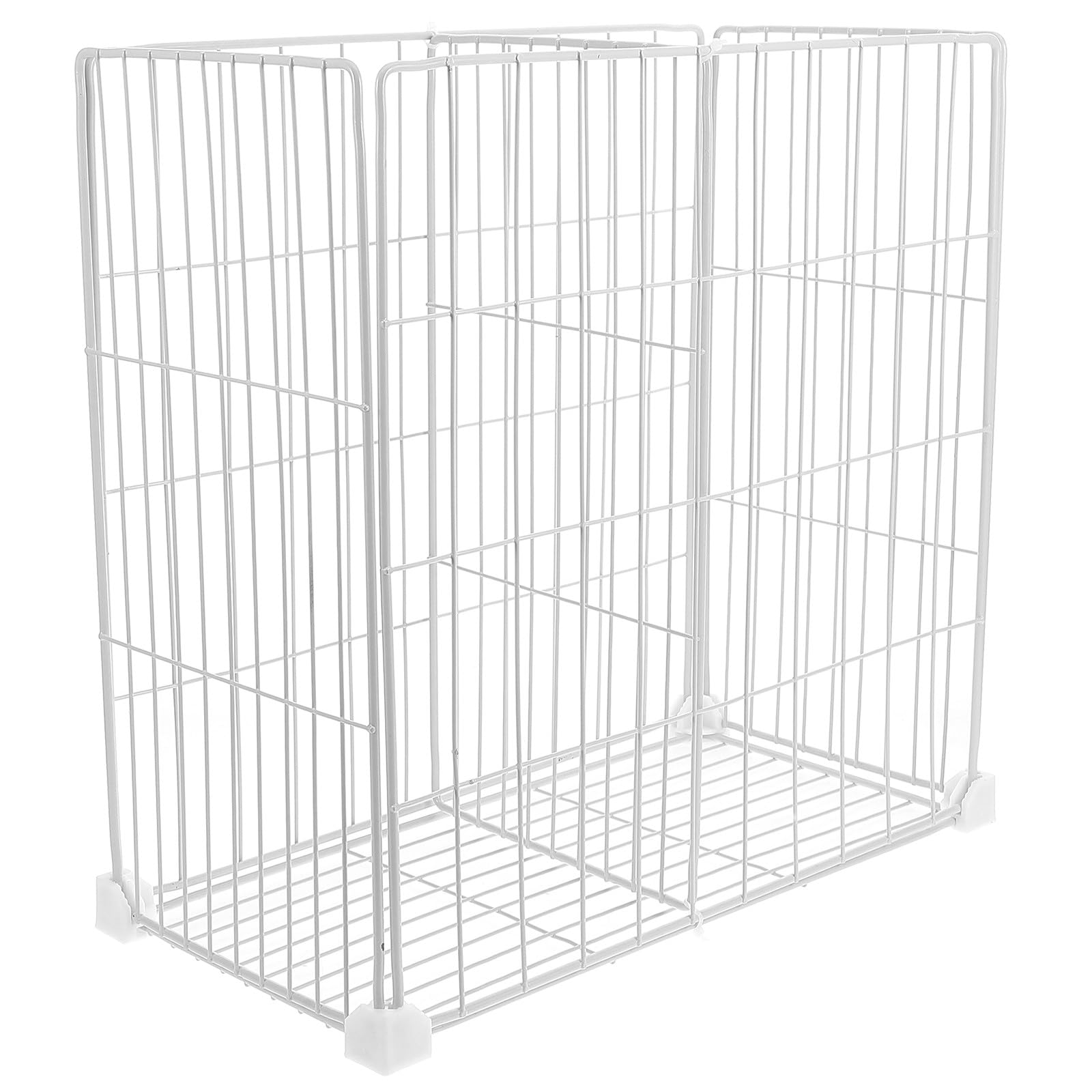 Organizer Bianco in Ferro Design a Griglia e Cesto Inferiore per Massimizzare Lo Spazio nel Congelatore, Facile da Installare in Armadi e Freezer Profondi