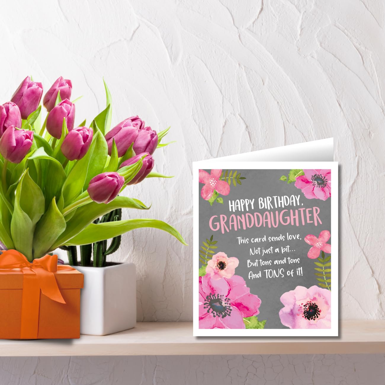 Biglietto Di Auguri Per Nipote 'Happy Birthday Grandaughter' 147x147mm: Con Busta Di Lusso, Carta FSC 350g/m², Made In UK