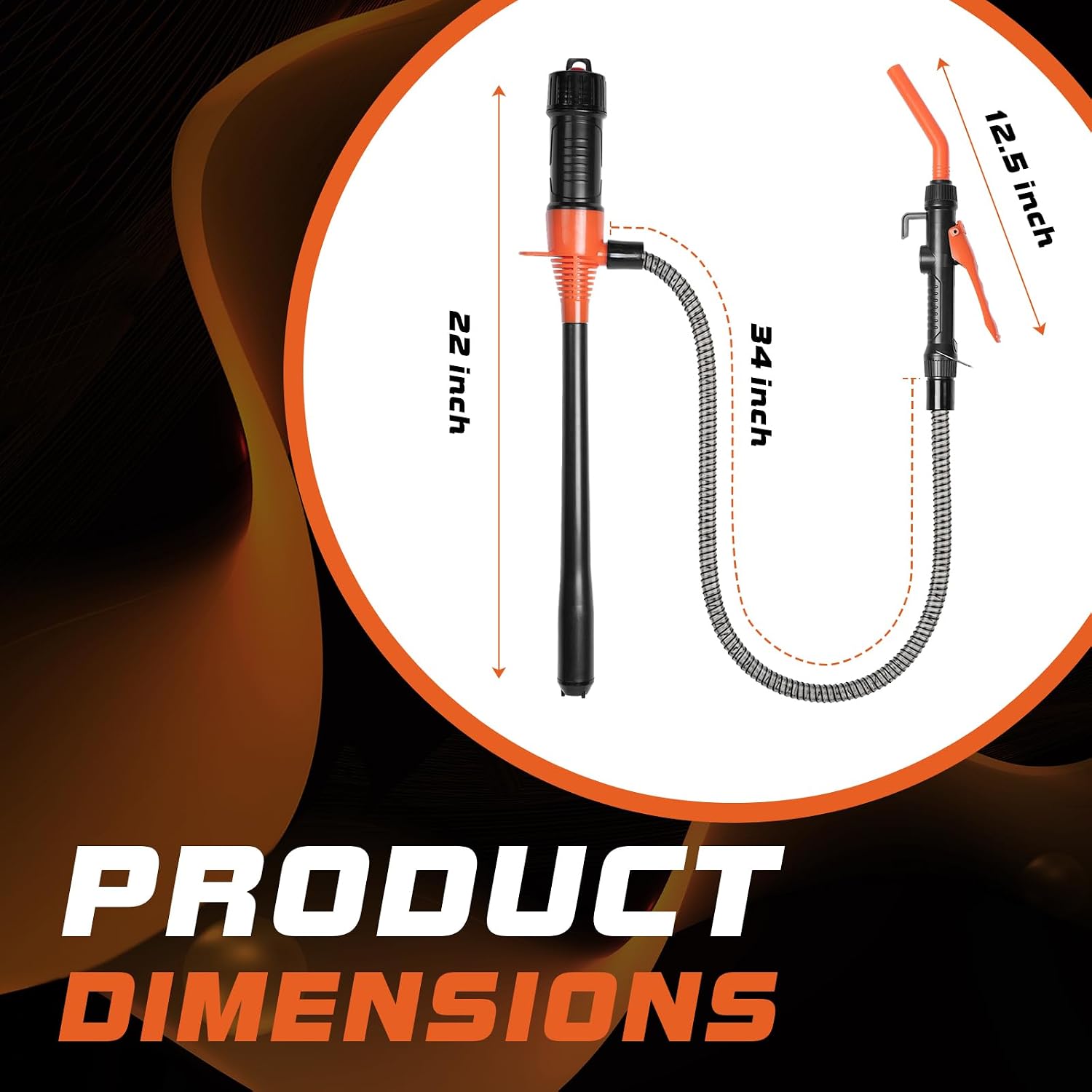Battery-Powered Fuel & Fluid Transfer Pump, Up to 3 GPM, 38" Intake Tube & Hose, Adjustable Nozzle, Portable Siphon for Gas/Diesel/Kerosene/Water — Pump Only, No Container (Batteries Not Included)