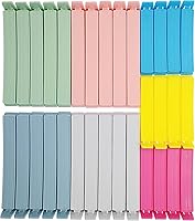 Yarall 32 Pack Plastic Chip Clips - Curved Sealing Bag Clips for Snacks, Bread, Freezer, 2 Sizes (20x4.3in Large + 12x3.1in Medium)