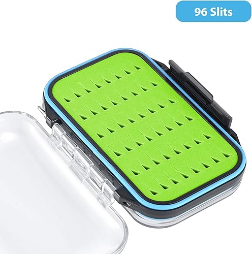 Miniatura 2 de Gonex Cajas de pesca con mosca para cajas de jig de pesca con mosca de dos caras, caja de pesca con mosca impermeable y ligera, tapa transparente