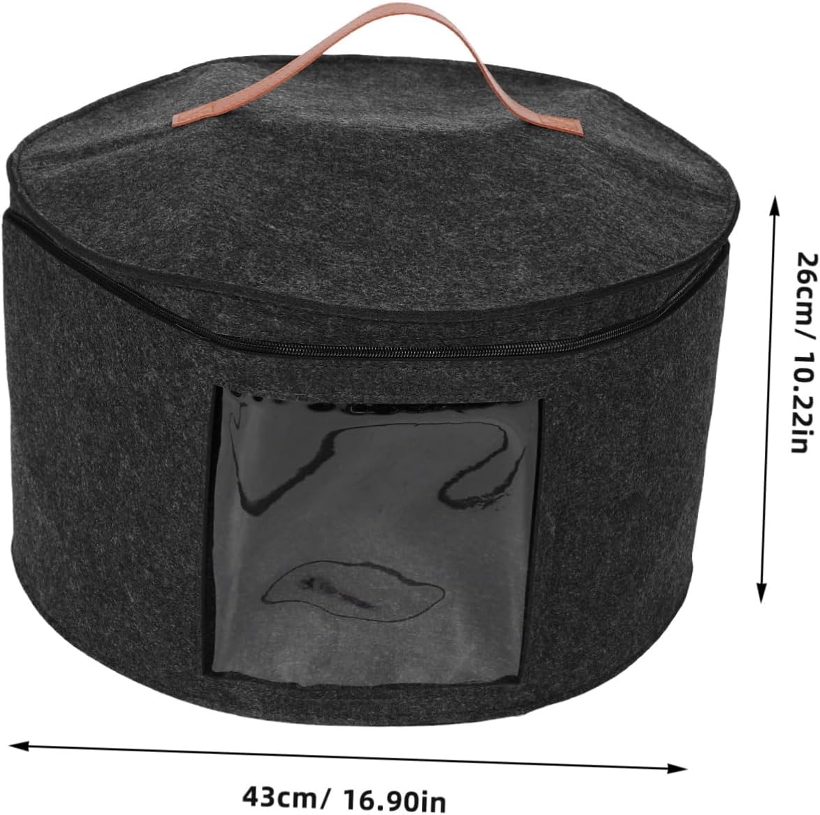 Round Travel Hat Storage Box Portable Felt Organizer for Baseball Caps Multi-functional Lid Stackable Design for Efficient Space Use Lightweight and Compact for Men and Women
