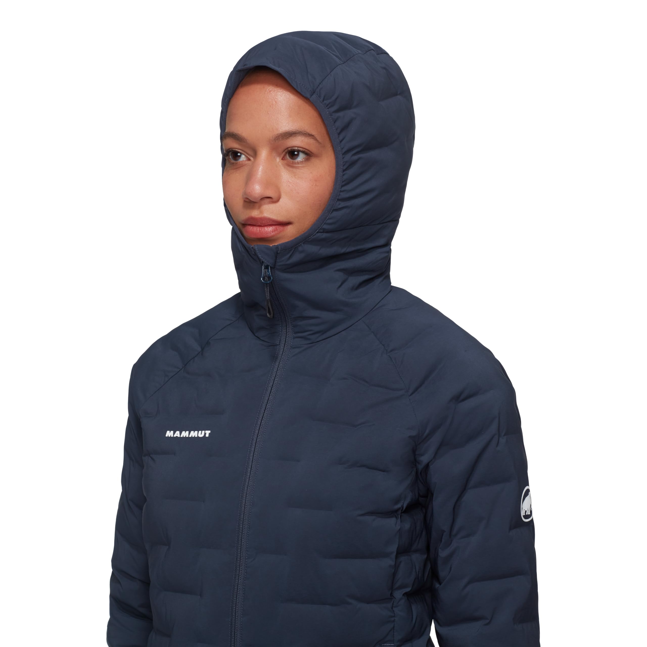 Mammut Sender IN Hooded Jacket Women – Kurtka Ocieplana Damska z Kapturem | Lekka, Zimowa, Turystyczna i Codzienna | Rozmiar XL, Marine