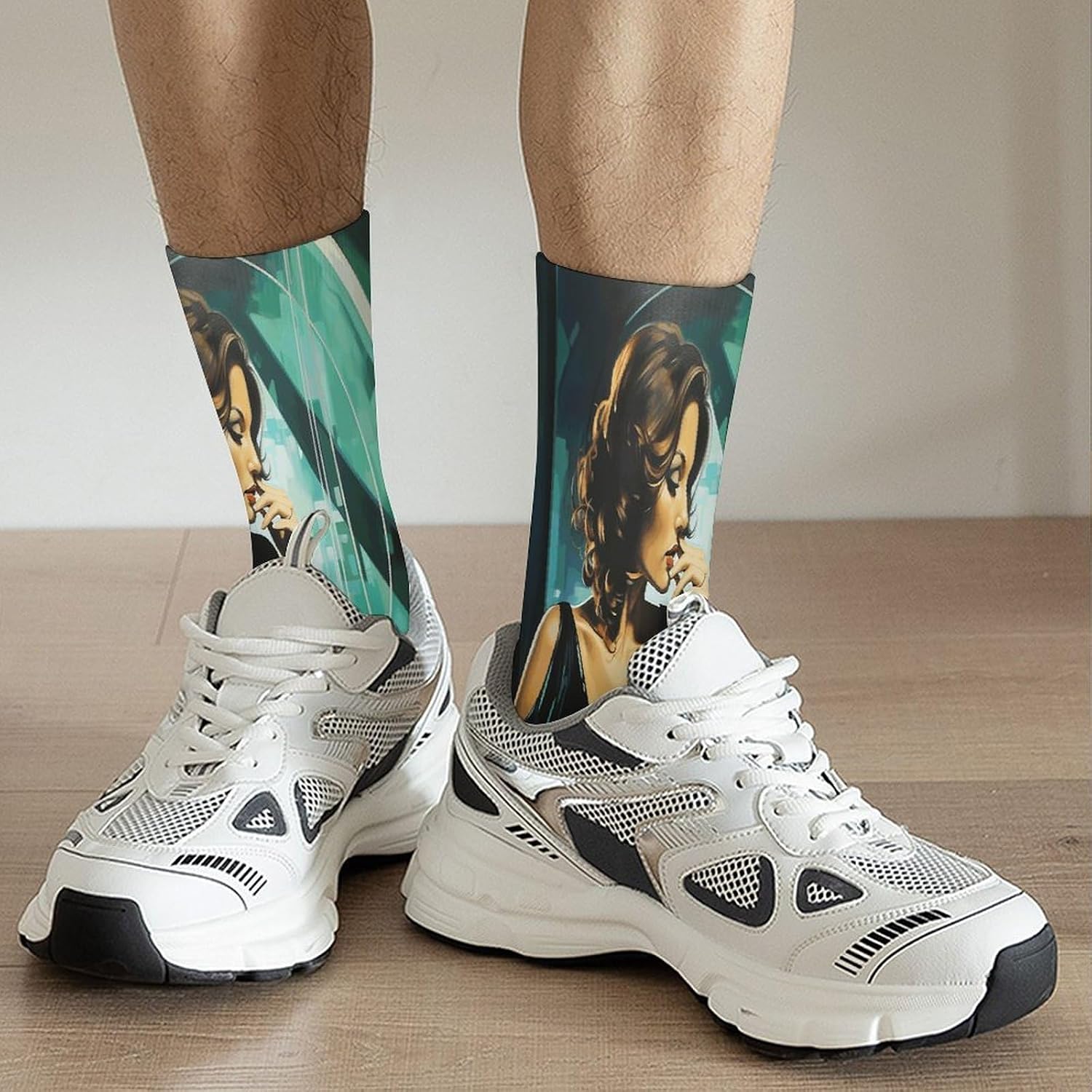 Green Dress Woman Crew Sock High Stocking Grippy Socks | Socks for Men & Women,Stockings-Long Thin Tube Sports, Breathable Soft Athletic for Nurses,Travel