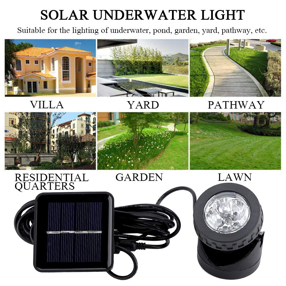 LED Solarleuchten Unterwasserleuchten Solarleuchten Unterwasserlicht Solarleuchten LED Unterwasserlicht Unterwasser Dekoration IP68 Wasserdicht für Unterwasserbeleuchtung Hof Weg