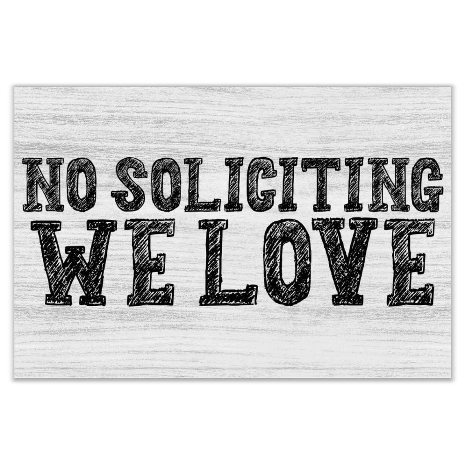 Décoration d'intérieur pour buanderie plaque bois No Soliciting rétro