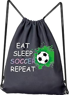 JYTAPP Soccer Bags Eat Sleep Soccer Repeat Drawstring Backpack Soccer Player Gifts Soccer Team Gifts for Football Lover