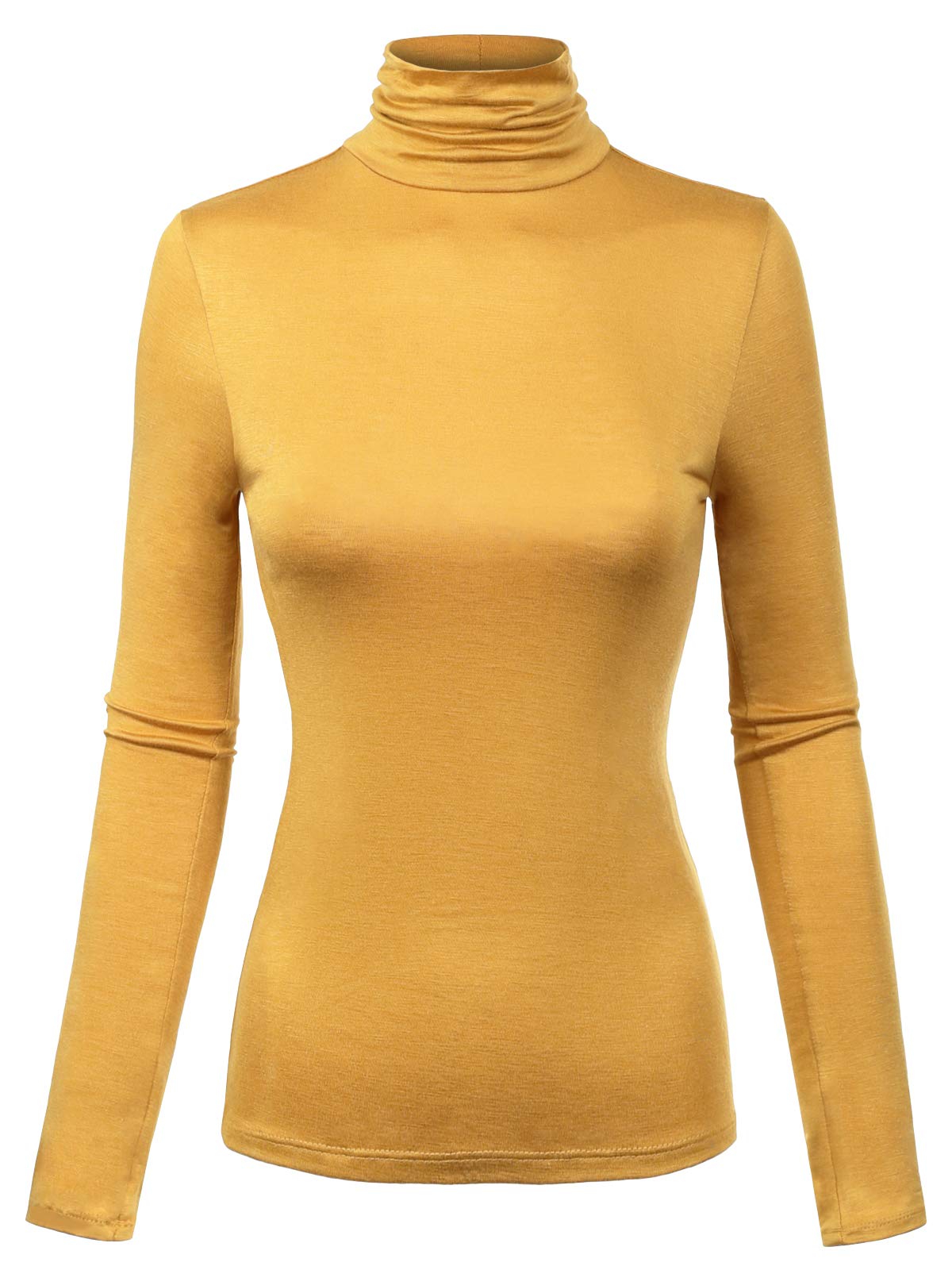 MixMatchy Women's Slim Lightweight Long Sleeve Pullover Turtleneck Mock Shirts Base Layer Undershirts Active Tops