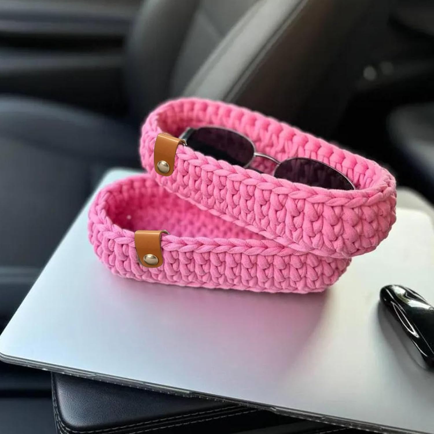 Eyeglasses Holder Cute Crochet Glasses Storage Basket Night Stand Decor Eye Glasses Cases