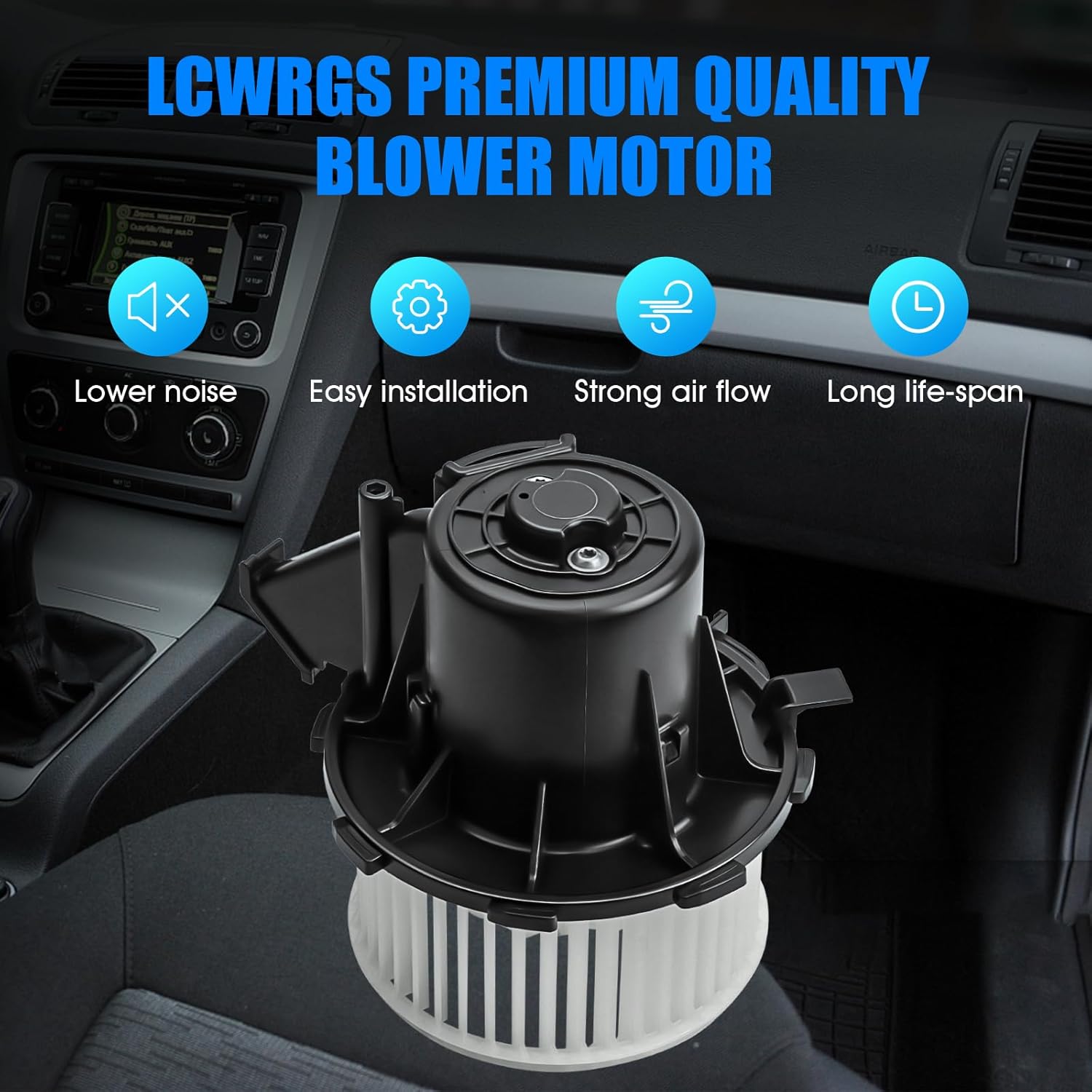 AC Blower Motor with Fan Fits for 2009 2010 2011 2012 Audi A4 Q5 A5 S4 S5, 2013-2016 Audi Q5 Electric/Gas HVAC Heater Blower Motor Replaces# 700291 8K1820021C