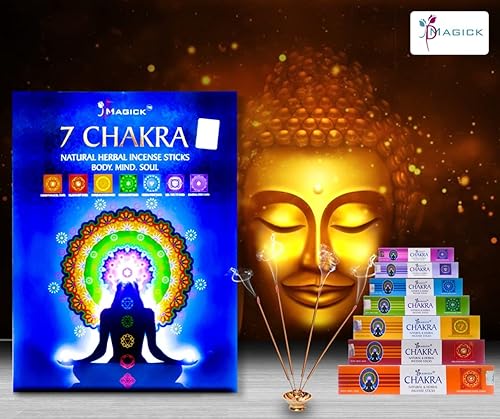 Miniatura 8 de Divine Magick 7 varillas de incienso de chakras de 0.51 onzas x 7 paquetes de fragancia para dormitorio, meditación de adoración, lo mejor para