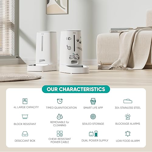 Miniatura 2 de FAS alliance PF1 - Comedero automático para mascotas, dispensador de alimentos para mascotas para alimentos secos, alimentador inteligente para