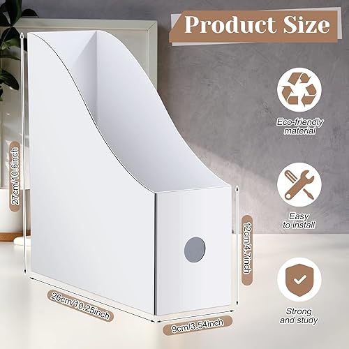 Miniatura 2 de Organizador de archivos de escritorio, 24 piezas, organizador de archivos de documentos, revistas, caja de almacenamiento de cartón para suministros