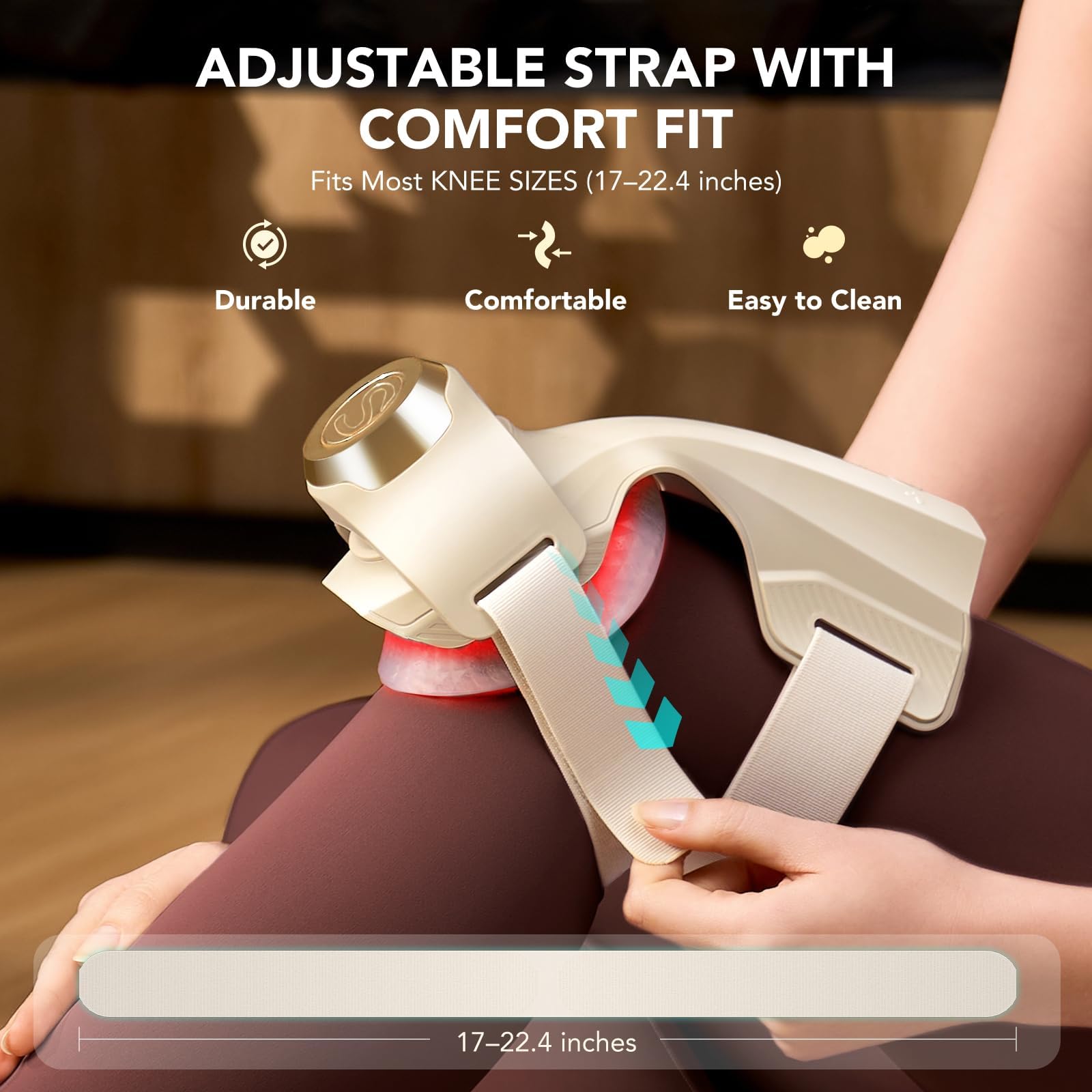 SKG Kniemassagegerät mit Rotes Licht Wärme & Vibration, Kabellos, WS500