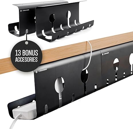 No-Drill Under Desk Cable Management Tray