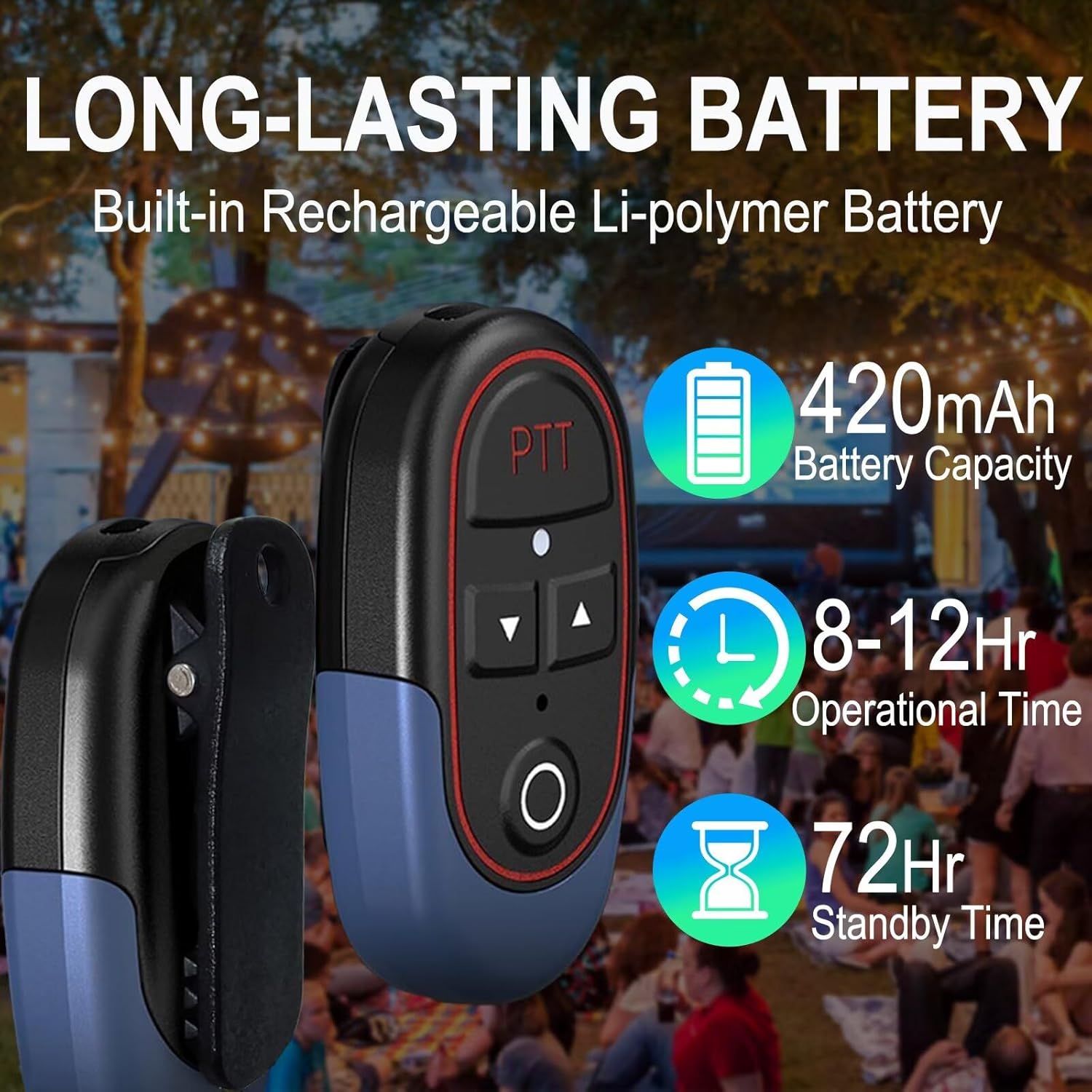 T-M10P Super Mini Walkie Talkies with Headset AI Voice Control, Hands-Free, Charging, 16 Channels, 40g,One-Touch Pairing for Restaurant, Hotel, Security, Warehouse,Events,Outdoor(2 Pack)